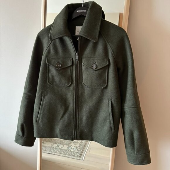 Women's Avec Les Filles Dark Green Jacket - Picture 1 of 2